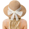 Beach Hats for Women, Sun Straw Hat for Women, UPF 50+ UV Sun Protection Sun Hat Womens, Foldable Floppy Sun Hat - color: G-khaki