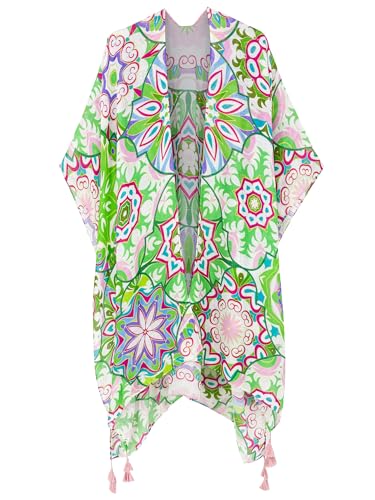 Breezy Lane Kimonos for Women Swimsuit Coverups Beach Cover Up Swimwear Cardigan Summer - color: Boho Green