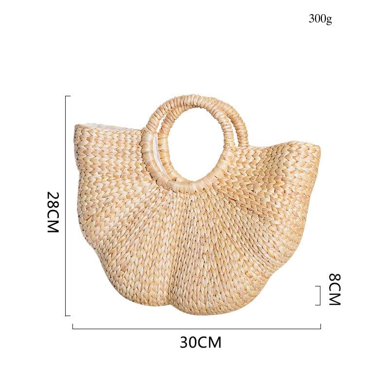 Women's Straw Shoulder Bag Women Large Woven Bag Round Handle Ring Tote Purse Retro Handbags Summer Travel Beach Handbag Hand Woven Straw Large Hobo Bag Big Capacity Handmade Bag for Girls Women C - color: Women's Straw Bag C