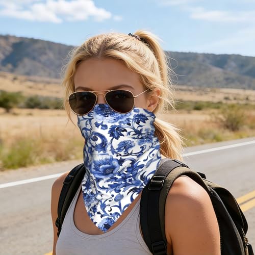 Head Scarf Hair Neck Scarves for Women Fashion Silk Satin Purse Bag Scarfs Handbags Bandana Neckerchief - color: Blue White Baroque Print
