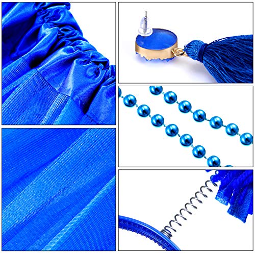 Hicarer 6 Pcs 4th of July Tutu Set Women Red White and Blue Accessories 250th Tutu Patriotic Costume Independence Day Favors - color: Blue