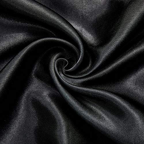 SATINIOR 35 Inch Silky Head Scarf 2 Pcs Large Square Neck Scarf Sleeping Hair Wrapping Satin Bandana for Women - color: Black, style: Classic