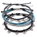 FANCY SHINY String Ankle Bracelets Waterproof Rope Anklets Braided Beach Boho Coin Anklets Cute Friendship Foot Jewelry for Women - style: Black Gray Disc