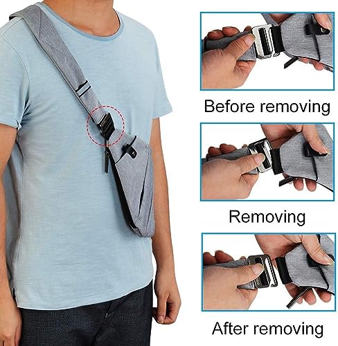 OSOCE Crossbody Sling Bag, Water-Resistant Anti Theft Chest Pack, Minimalist Commuter Daypack for Travel Hiking Work - color: 1.0 Grey, size: Small