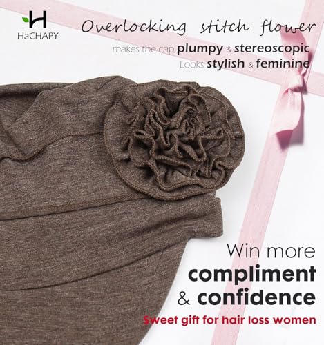 Hachapy Soft Newsboy Cap for Women Slip on Headwear Summer - color: Dark Brown Grey