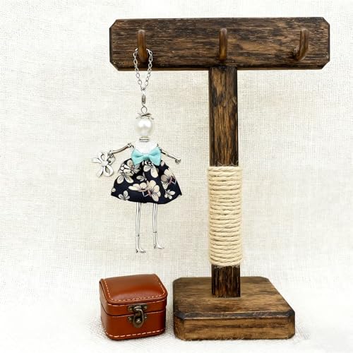 Crystal Paris Doll Necklace for Women, Handmade Cute Dress Long Chain Pendant Necklace Prom Costume Jewelry - style: 22