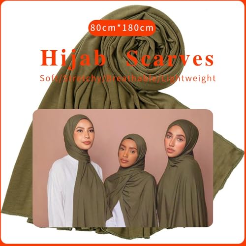 Nonbongoy Head Wraps for Black Women Stretch Headwraps Large Hair Wraps Hijab Scarves for Muslim Head Scarf Turban Headbands - color: 1-army Green(new) Headwrap