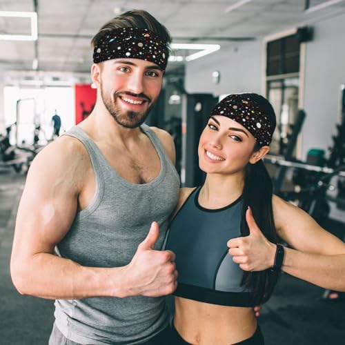 Elastic Sports Headband with Cosmic Space Pattern, Stretchy Workout Hairband for Fitness, Yoga - color: 31