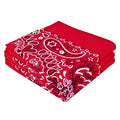 Classic Paisley Bandanas - 3 Pack Gift Set, 100% Cotton, 22x22 Inches - color: Red