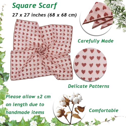 Large Cotton Bandanas for Women, 27 x 27 inch Hair Neck Scarf, Headband Square Scarf - color: Red and Pink
