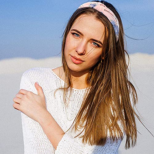 TOBATOBA Knotted Headbands for Women, 10 Pack Floral Bow Knot Twist Turban Headbands - Wide, No Slip Diademas Para Mujer De Moda
