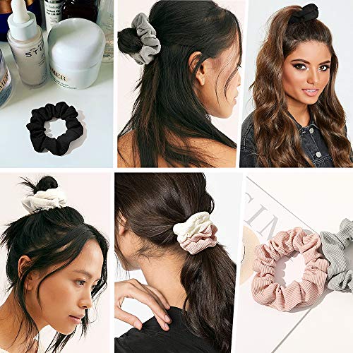 Scrunchies Hair Ties Scrunchy for Women Girls Cute Hairties for Thick Curl Hair No Crease Hair Accessories Soft Ropes Ponytail Holder No Hurt Your Hair 4FBHHCQ-001 - color: 4FBHHCQ-001