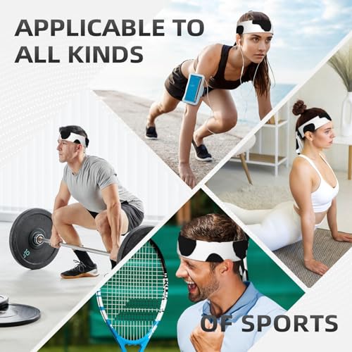 Sports Head Tie Westie Dogs Beach Summer Tropical Tie Sweatband Headband Men Women Elastic Bandana Adjustable Non-Slip Moisture Wicking for Running Football Yoga Workout Athletic Hair Ninja Head Band - color: Black And White Cow Pattern