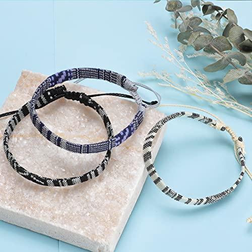 Beach Bracelet Set for Men and Women, Surfer Men Bracelet, Braided Boho Summer Bracelets Adjustable Men's Bracelet Handmade Women Bracelet String Rope Ankle Bracelets Birthday Gift - style: Bohemian