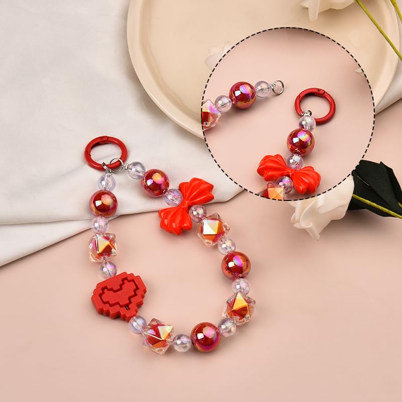 YangQian Phone Accessories Beaded Wrist Strap Case Lanyard Decoration Wristlet Keychain - color: Christmas Phone Wrist Strap