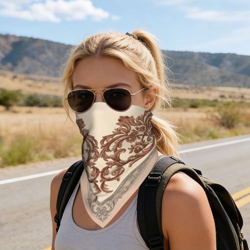 Head Scarf Hair Neck Scarves for Women Fashion Silk Satin Purse Bag Scarfs Handbags Bandana Neckerchief - color: Beige Brown Floral