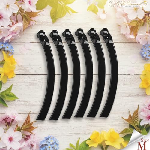 RC ROCHE 6 Pcs Banana Hair Clip Thin Hair Fine Ponytail Maker No Slip Small Claw for Women Secure Grip Jaw Clamp Cute Strong, Medium Black - color: Black