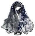 Xyueanlo Fashion Scarves for Women Lightweight Elegant Scarf Sunscreen Wraps Shawls - color: Orchid Navy Blue