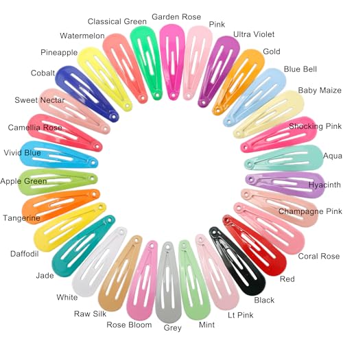 Babymatch Baby Barrettes Hair Clips: 1.2 inch (3cm) Small Mini Snap for Toddler Little Girls Kids 150pcs (30 colors)