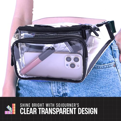 Clear Fanny Pack Belt Bag – Stadium Approved Waist Pack for Men & Women, Crossbody Bum Bag for Travel, Hiking, Running - color: Clear