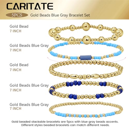 Gold Beaded Bracelets for Women: 14K Gold Bracelets for Women Trendy Dainty Gold Ball Bracelet Stack for Womens - Boho Stretch Bracelets Jewelry Sets with Cross Fashion Accessories Gifts for Women - style: Pearl