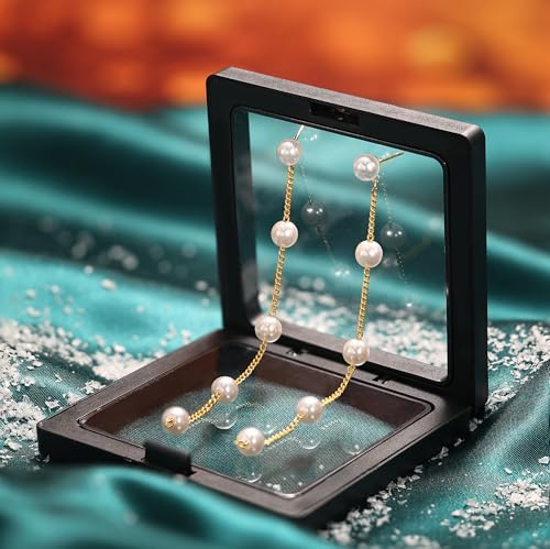 Moodear Dainty Pearl Dangle Earrings for Women - Trendy 14K Gold Plated Pearl Hypoallergenic Drop Earring Wedding Jewelry Gift - style: 5 pearl drop earrings