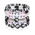 Colorful Heishi Surfer Bracelets Set for Women Stackable Clay Beaded Bracelets Disc Stretch Preppy Bracelets Smiley Face Friendship Bracelets Team Cheer Bulk Boho Summer Beach Jewelry Gift - color: YinYang Beads