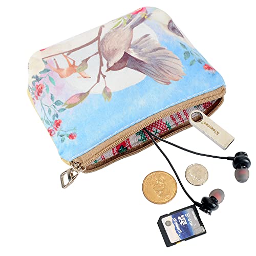 Women and Girls Cute Fashion Coin Purse Wallet Bag Change Pouch Key Holder - color: Birds