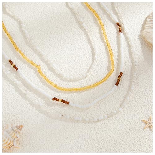 4Pcs Summer Beach Beaded Waist Chain Jewelry Set Colorful Stretch Beads Belly Chain Bikini Waist Beads Body Accessory Jewelry for Women