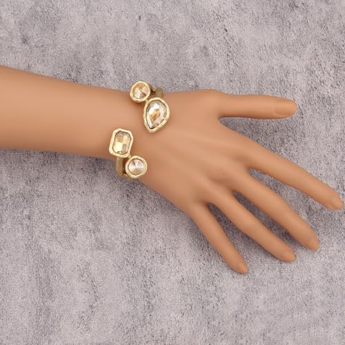 Chunky Gold Bracelet Trendy Gold Cuff Bracelets for Women Statement Silver Arm Cuffs Bangles Arm Punk Jewelry Accessories - style: Chunky Twisted Bracelets
