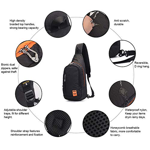 Peicees Small Sling Backpack Waterproof Unisex Shoulder Bag Chest Crossbody Daypack - color: 2_dark Blue, size: Small