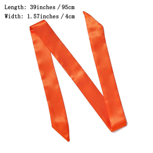 10 Pcs Long Thin Small Skinny Scarf Satin Neck Tie Ribbon Choker for Women Girls - color: Orange