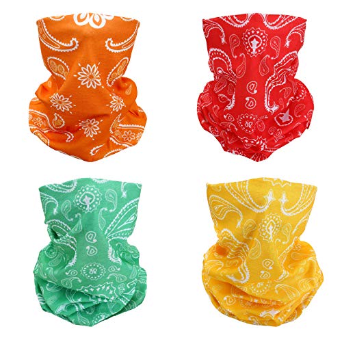 4 Cashew Flower Headband Bandana Balaclava Half Face Mask Shield Head Hair Scarf Neck Gaiter Hat Multipurpose For WoMen Men Breathable Reusable Washable Red Orange Green Yellow - color: 4x Summer Konjac Flower Mask