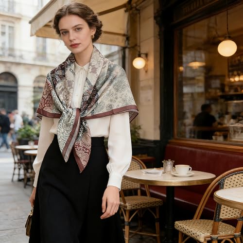 41" Large Square Scarf Hairscarf Fashion Scarves Hair Wrapping Scarfs Night Sleeping Headscarf for Women B06 - color: B0620