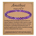 LPBeads Handmade Natural Gemstone Stretch Elastic Bracelet Healing Crystal Round Stone Beads Jewelry Gifts for Women Men - color: Amethyst, size: 6mm