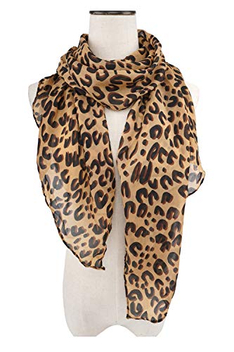 YOUR SMILE Ladies/Women's Lightweight Floral Print/Solid Color mixture Shawl Scarf For Spring Summer season - color: Leopard 1