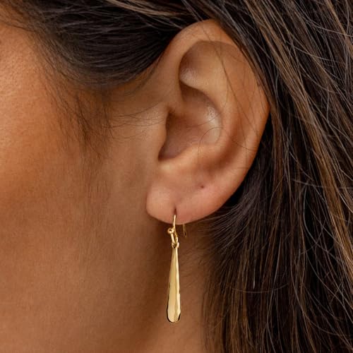 Dangle Earrings For Women, Silver Plated Lightweight Drop Earrings With Sparkling Cubic Zirconia,14K Gold Plated Hypoallergenic Face Shaping Earrings For Wedding Party Daily Office Jewelry Gift - color: Gold-A