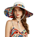 Women's Foldable Floppy Sun Hats Reversible Vacation Beach Cap Summer Wide Brim UPF 50+ Travel Fishing Bucket Hat - color: Beige