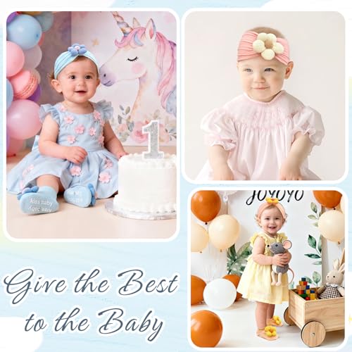 JOYOYO Baby Girl Headband and Socks Non-Slip Floral Socks and Soft Flower Head Wear for Babies Infants Toddlers - color: Flower/10pcs-B