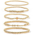 14K Gold Plated Beaded Bracelets Stack Set for Women,Stretch Boho Colorful Beads Ball Jewelry Friendship Summer Trendy - color: Gold