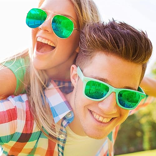 Eyegla Sunglasses Bulk Party Sunglasses Pack 80s Shades Eyewear Set for Men Women 8/10/20/30Pack - color: Green 10 Pack