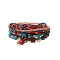 LSxAB Women Multilayered Beads Bracelet Set Stackable Boho Style Beaded Stretch Strand Wrap Birthday Jewelry - style: Rainbow 8PC