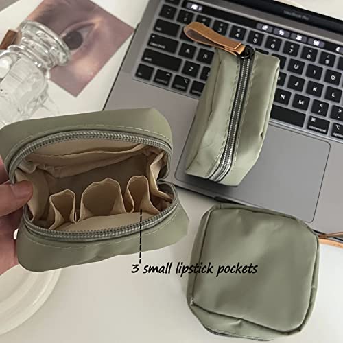 Hekyip Mini Cosmetic Bag, Travel Makeup Pouch, Portable Waterproof Cosmetic Pouch for Girls Women, Mini (Mini Beige) - color: Mini Beige