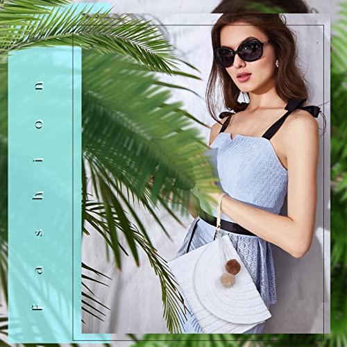 Frienda Straw Purses for Women Straw Clutch Crossbody Bag Summer Beach Shoulder Bag Woven Envelope Wallet Handbags - color: White