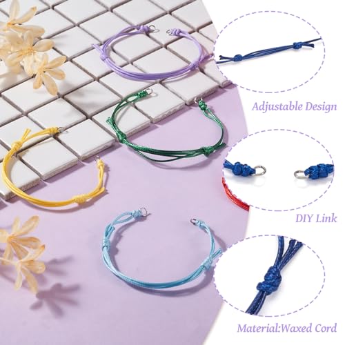 Adjustable Slider Bracelets Colorful Half Finished Bracelets Adjustable Beaded Bracelets DIY Friendship Bracelets for Women Jewelry Making Gifts Supplies - color: 12 Solid Colors
