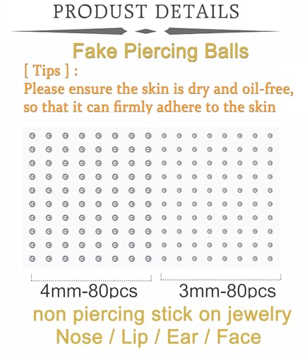 MODRSA Fake Nose Stud Fake Nose Ring Stud Fake Nose Piercing Fake Lip Ring Fake Earrings Stud Silver Gold Fake Cartilage Helix Earring Clip on Earring Hoop Fake Eyebrow Ring Fake Bridge Piercing - color: F2-Stick on jewelry + hoops -silver