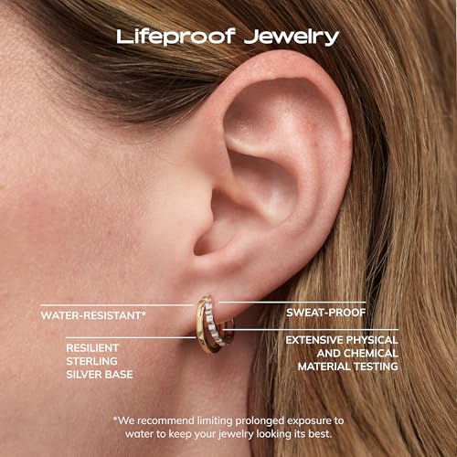 Ana Luisa Double Hoop Earrings for Women - 14K Gold Plated & Silver Rhodium Huggie Hoops - Hypoallergenic, Water-Resistant, Tarnish-Free, Small, Dainty & Trendy Two Hoop Earring Styles for Daily Wear - color: Two Tone Textured, size: Small