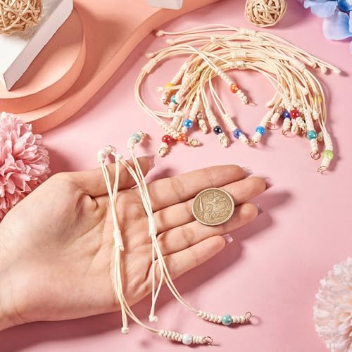 Adjustable Slider Bracelets Colorful Half Finished Bracelets Adjustable Beaded Bracelets DIY Friendship Bracelets for Women Jewelry Making Gifts Supplies - color: Milky White Colors