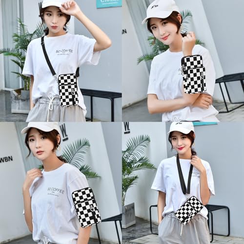 BIAOTIE Lightweight Small Crossbody bags Cell Phone Purses Travel Pouch Shoulder Bag for Women - color: Black Checkered