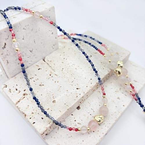 Damanse Beaded Glasses Chain,Eyeglass & Sunglass Strap For Women Stylish - color: Pink Crystal Design